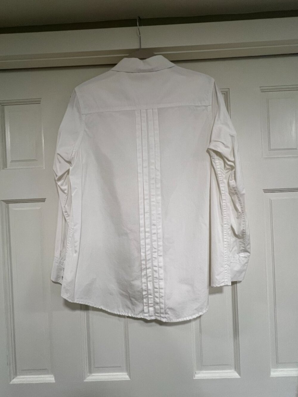 Sundance 100% Cotton Pleated Tuxedo Shirt | White Button Down Blouse | Size M - Picture 8 of 12